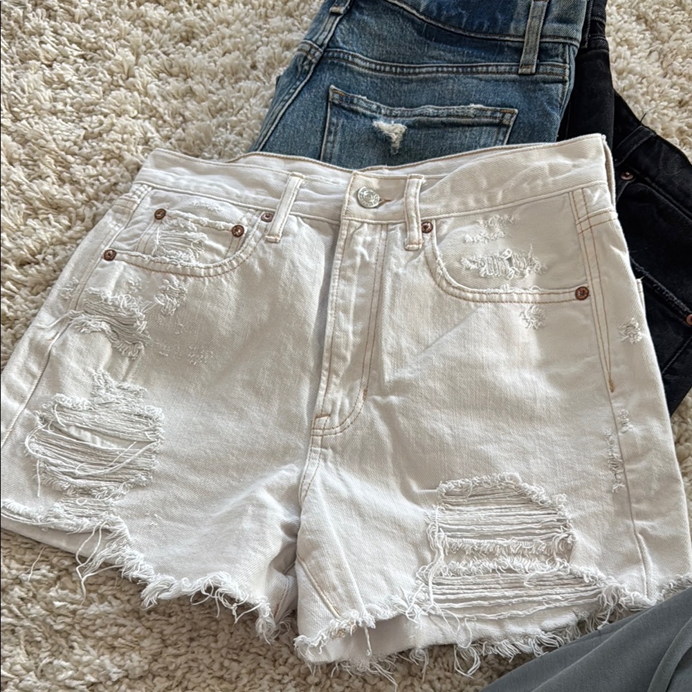American Eagle White Denim Shorts